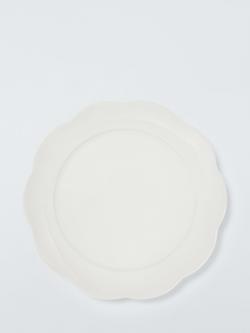 John Lewis Fleur Scalloped Fine China Dinner Plate, 26.7cm, White, White
