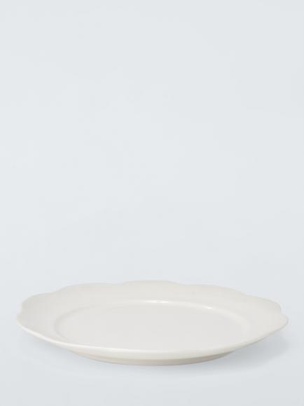 John Lewis Fleur Scalloped Fine China Dinner Plate, 26.7cm, White - view 2, White