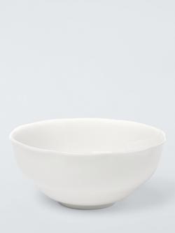 John Lewis Fleur Scalloped Fine China Cereal Bowl, 15cm, White, White