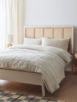 John Lewis Tray Double Bed Frame, Beige - view 2, Beige