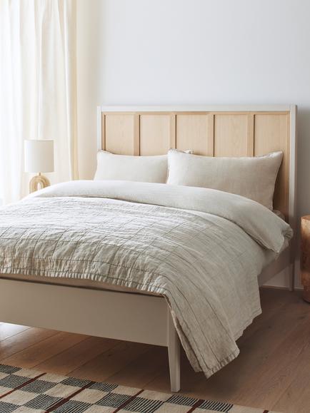 John Lewis Tray Double Bed Frame, Beige - view 2, Beige