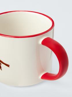 John Lewis Robin Stoneware Mug, 349ml, Red/Multi - view 2, Multi