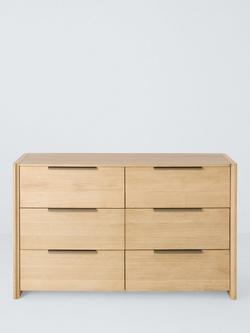 John Lewis Rest 6 Drawer Chest, Natural Wood - view 2, Natural Wood