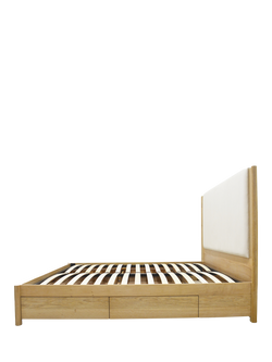 John Lewis Rest 4 Drawer Bed Frame, Double, Natural Wood - view 2, Natural Wood
