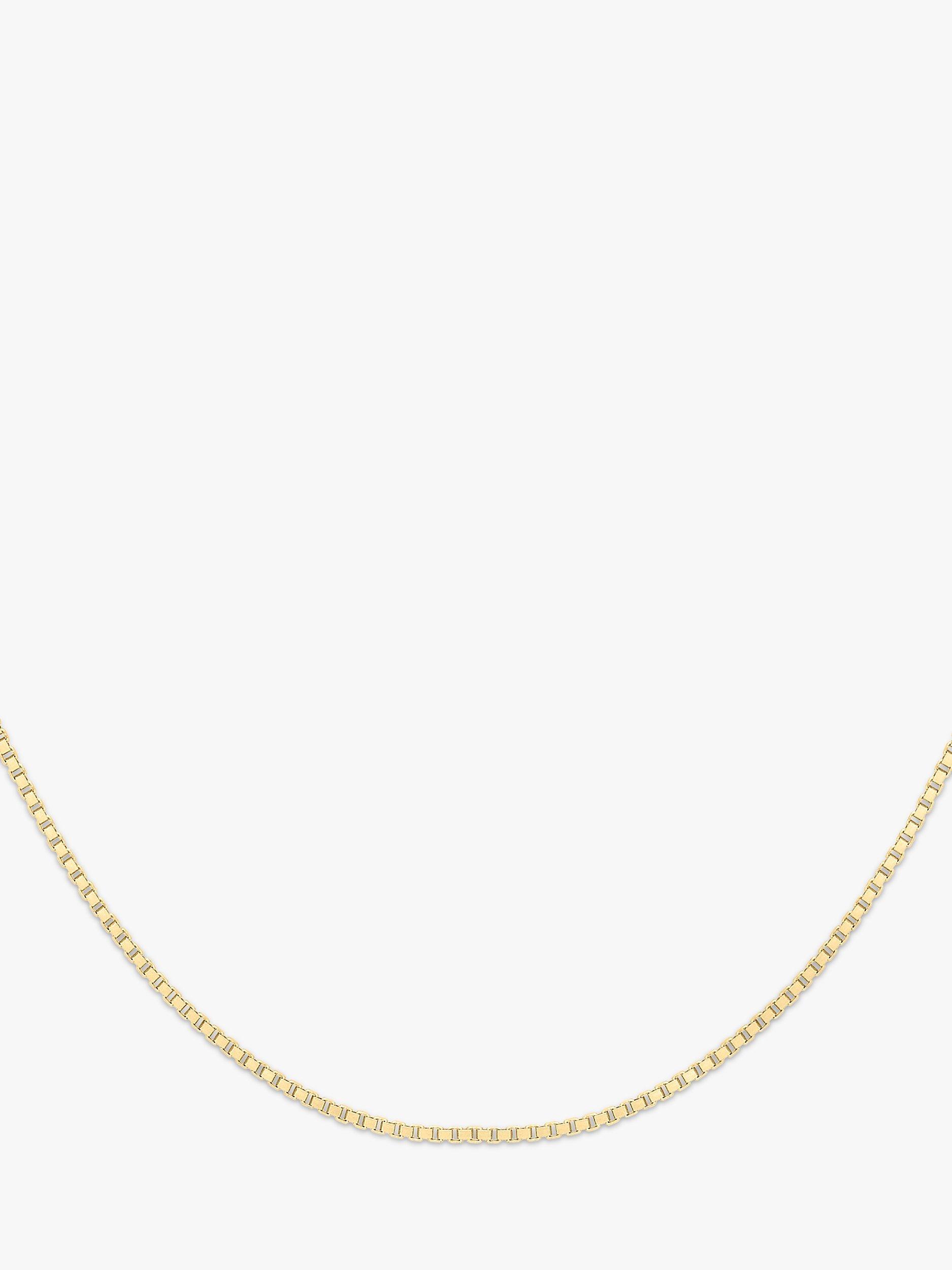 Product image 1 of 5, which shows IBB 18ct Yellow Gold Venetian Box Chain Necklace, Gold
