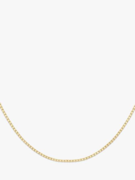 IBB 18ct Yellow Gold Venetian Box Chain Necklace, Gold, Gold