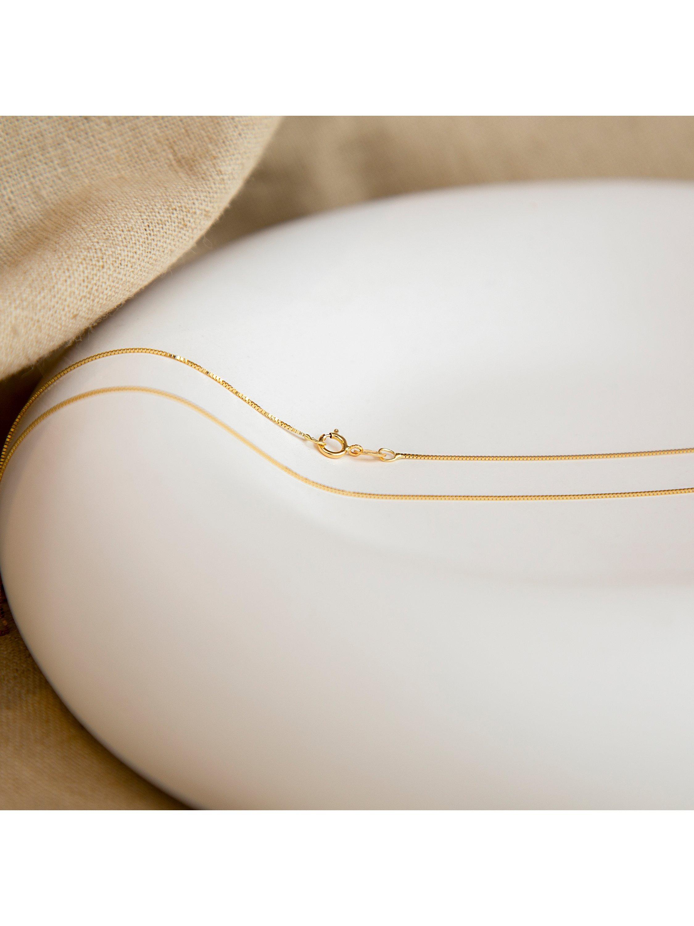 Product image 4 of 5, which shows IBB 18ct Yellow Gold Venetian Box Chain Necklace, Gold