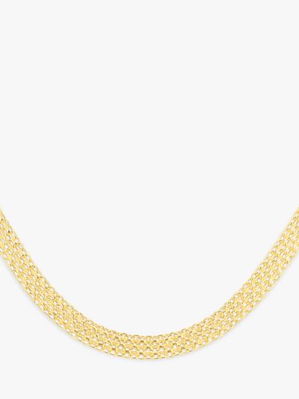 IBB 18ct Yellow Gold Graduated Bismark Collar Necklace, Gold, Gold
