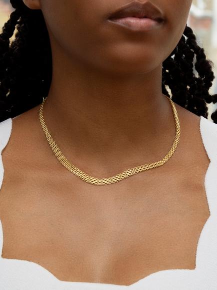 IBB 18ct Yellow Gold Graduated Bismark Collar Necklace, Gold - view 2, Gold