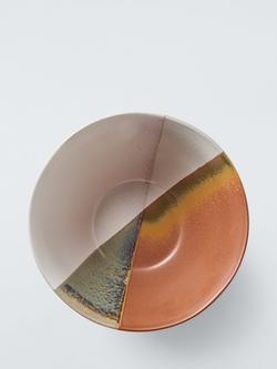 John Lewis Dipped Reactive Glaze Stoneware Serve Bowl, 23cm, Multi - view 2, Multi