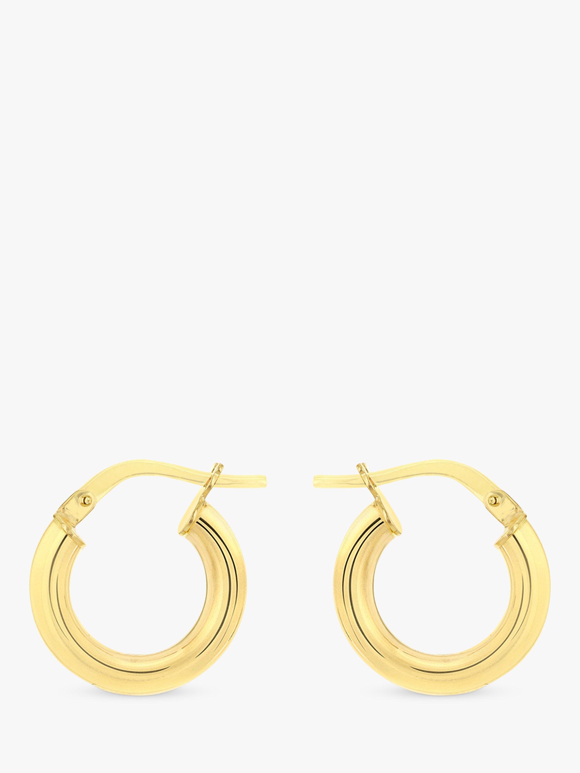 IBB 18ct Yellow Gold Creole Hoop Earrings, Gold