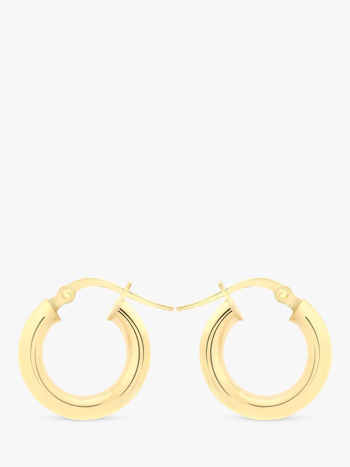 Product image 1 of 5, which shows IBB 18ct Yellow Gold Polished Creole Earrings, Gold
