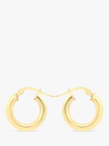 IBB 18ct Yellow Gold Polished Creole Earrings, Gold, Gold