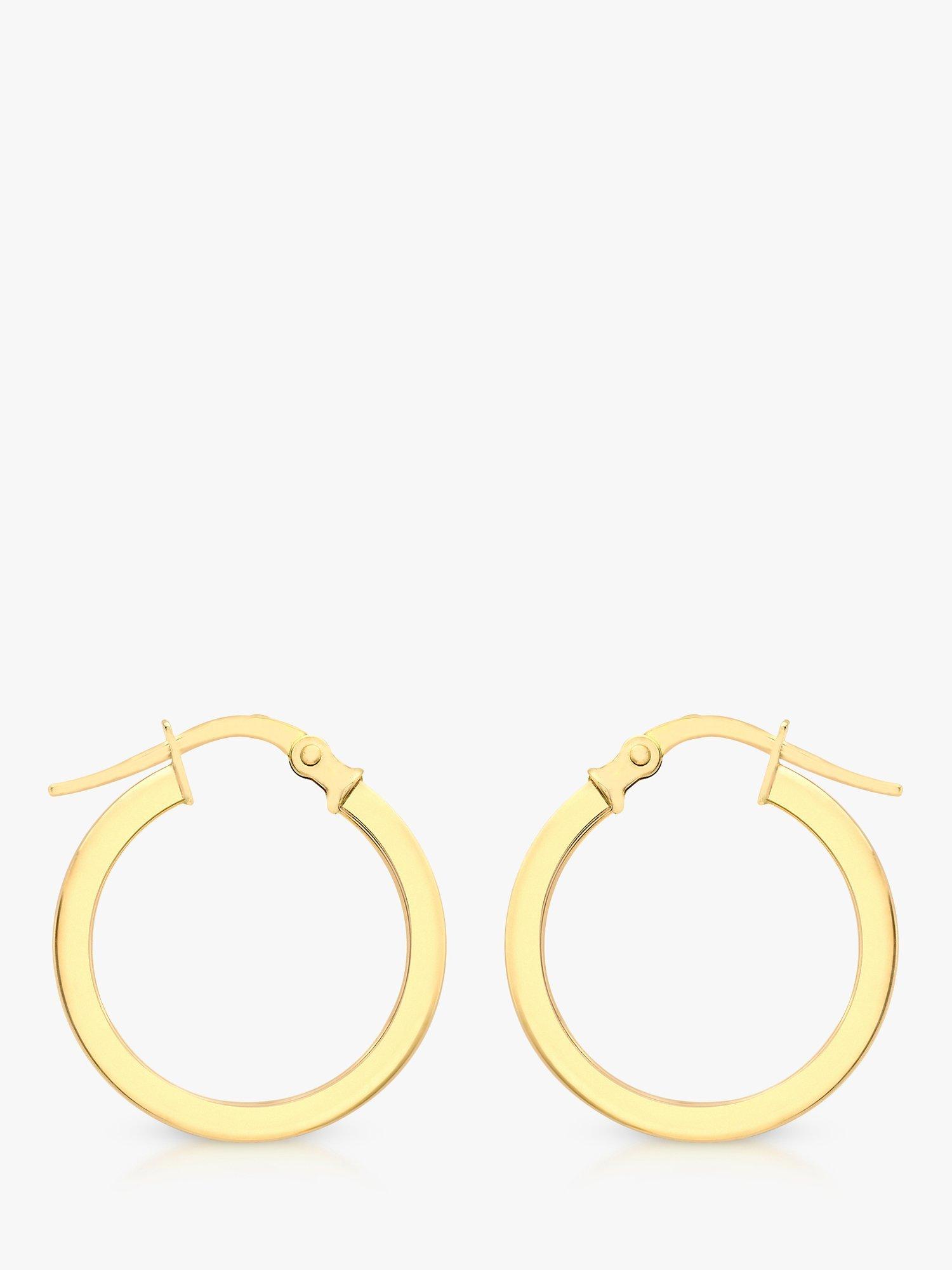 IBB 18ct Yellow Gold Square Tube Hoop Earrings, Gold