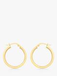IBB 18ct Yellow Gold Square Tube Round Creole Earrings, Gold