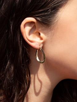 IBB 18ct Yellow Gold Figure 8 Creole Earrings, Gold - view 2, Gold
