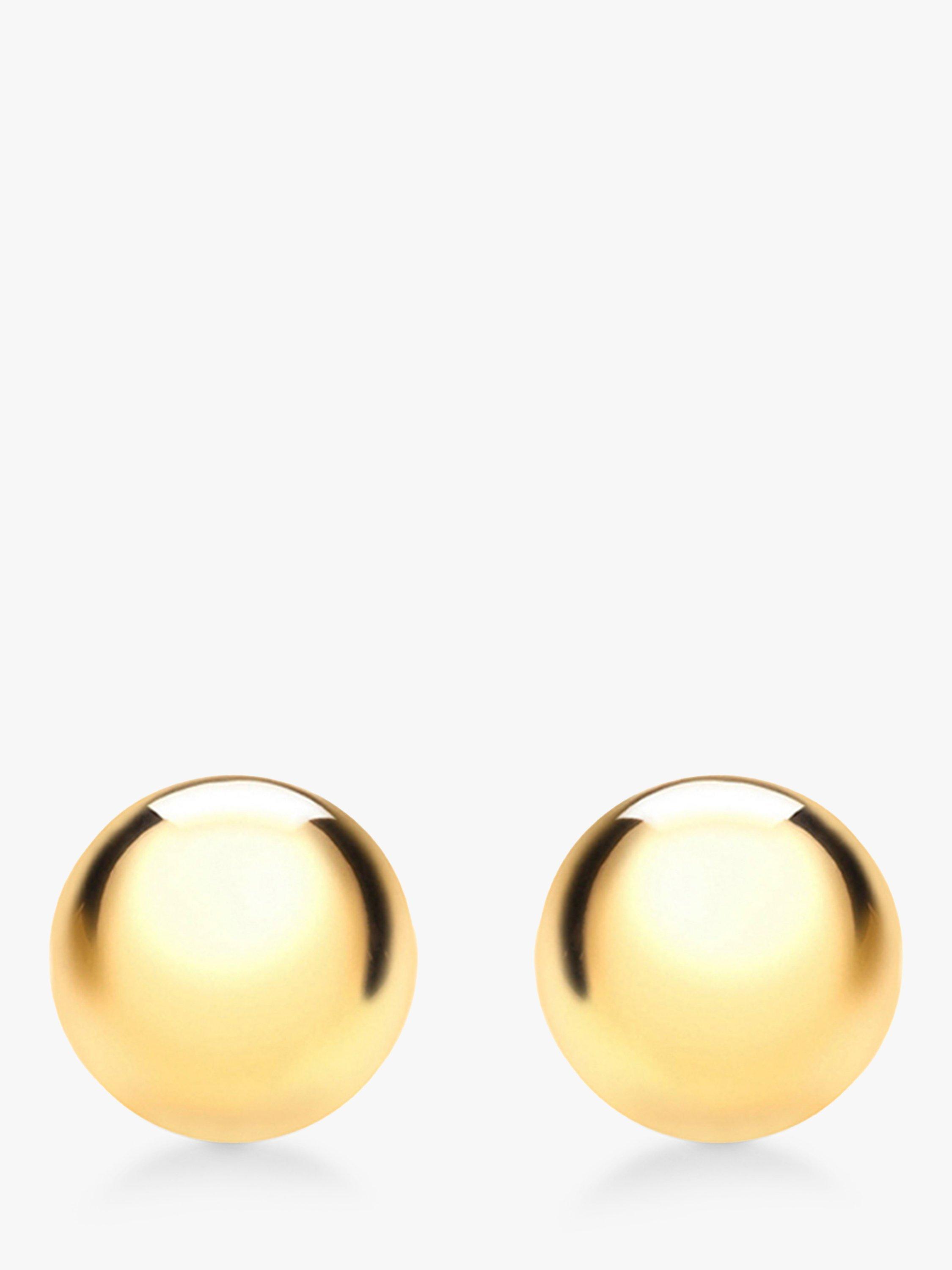 Product image 1 of 5, which shows IBB 18ct Yellow Gold 4mm Polished Ball Stud Earrings, Gold