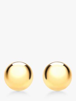 IBB 18ct Yellow Gold 4mm Polished Ball Stud Earrings, Gold, Gold