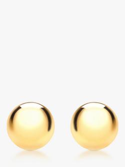 IBB 18ct Yellow Gold 8mm Polished Ball Stud Earrings, Gold, Gold