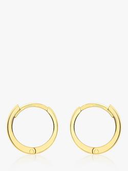IBB 18ct Yellow Gold Creole Huggie Hoop Earrings, Gold, Gold