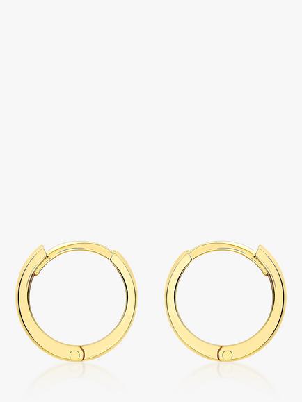 IBB 18ct Yellow Gold Creole Huggie Hoop Earrings, Gold, Gold
