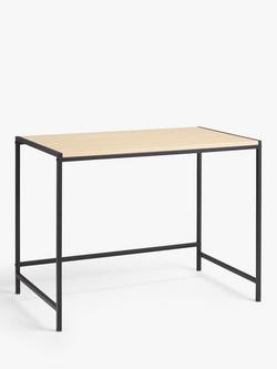 John Lewis Box Desk, Oak/Black, Natural