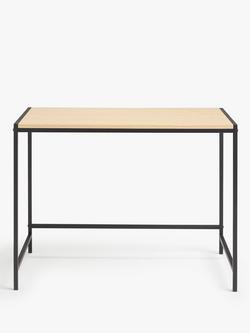 John Lewis Box Desk, Oak/Black - view 2, Natural