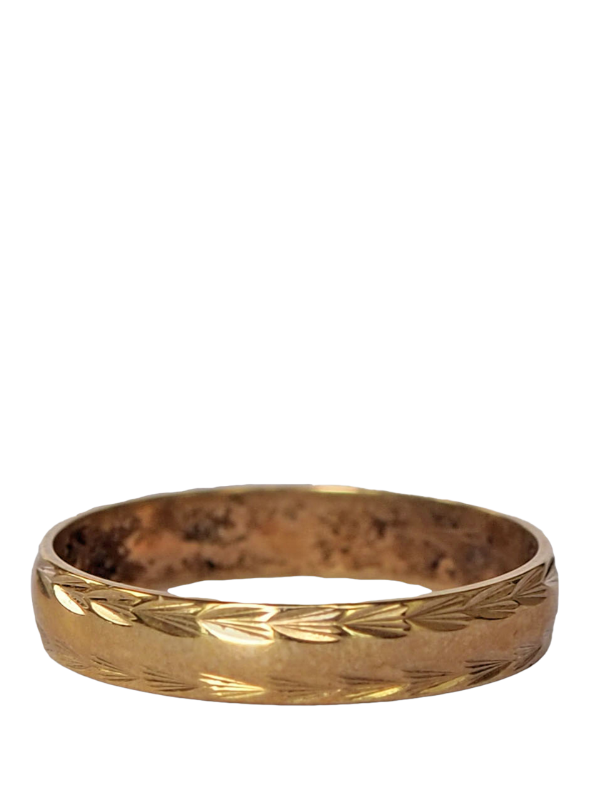 Product image 1 of 1, which shows L & T Heirlooms Pre-Loved 9ct Yellow Gold Diamond Cut Band Ring, Dated Circa 1989