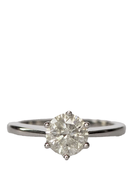 L & T Heirlooms Pre-Loved 9ct White Gold Solitaire Diamond Ring, Silver
