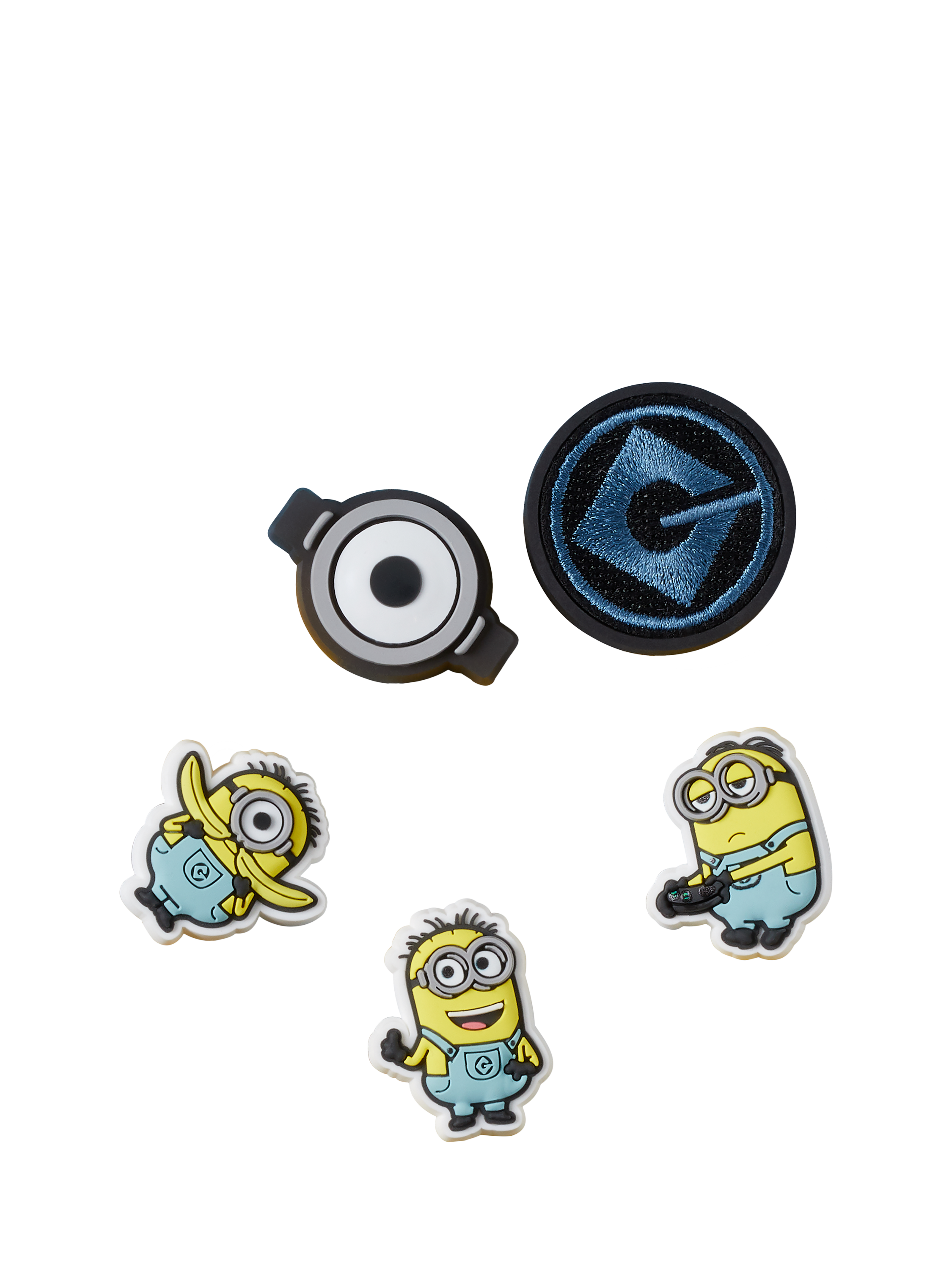 Product image 1 of 4, which shows Crocs Kids' Minions Jibbitz, Pack of 5, Multi