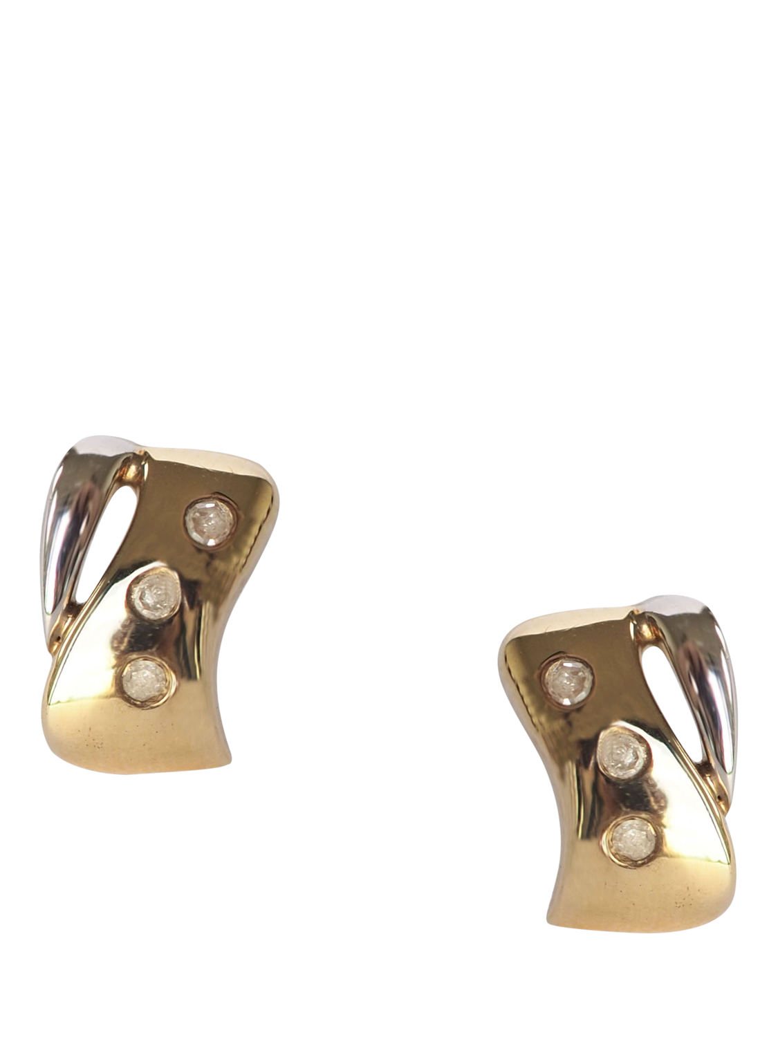 L & T Heirlooms Pre-Loved 9ct Yellow Gold Diamond Stud Earrings
