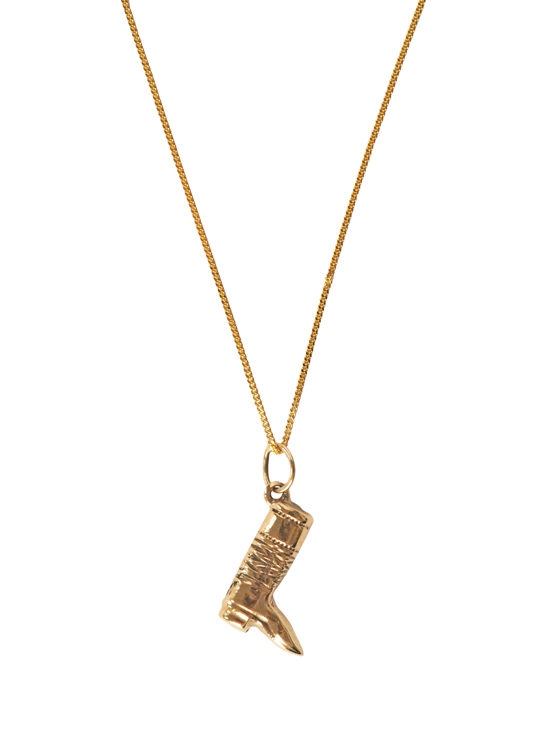 Product image 1 of 1, which shows L & T Heirlooms Pre-Loved 9ct Yellow Gold Boot Pendant Necklace, Gold