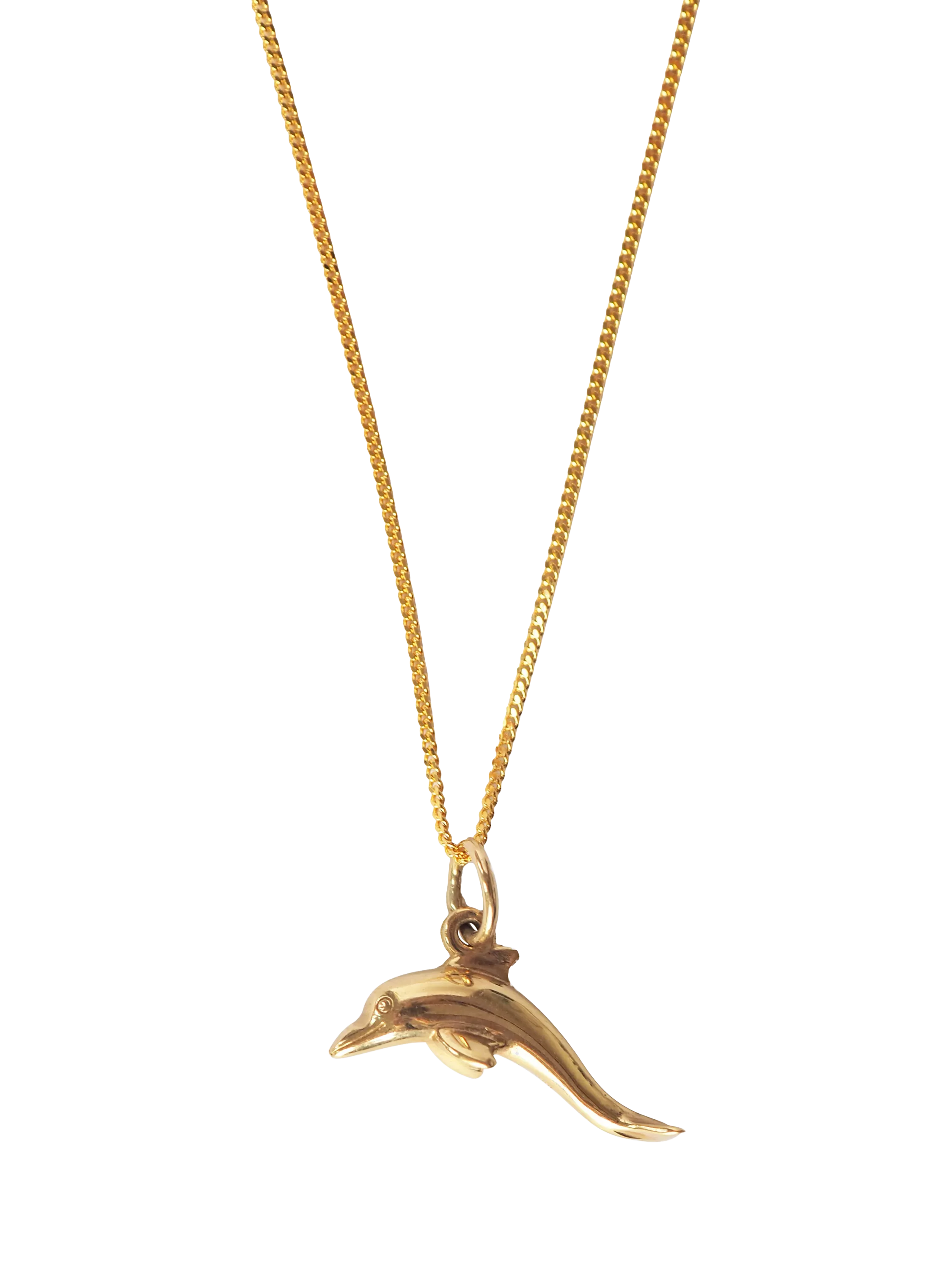 L T Heirlooms Pre-Loved 9ct Yellow Gold Dolphin Pendant Necklace