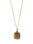 L & T Heirlooms Pre-Loved 9ct Yellow Gold Patterned Locket Pendant Necklace