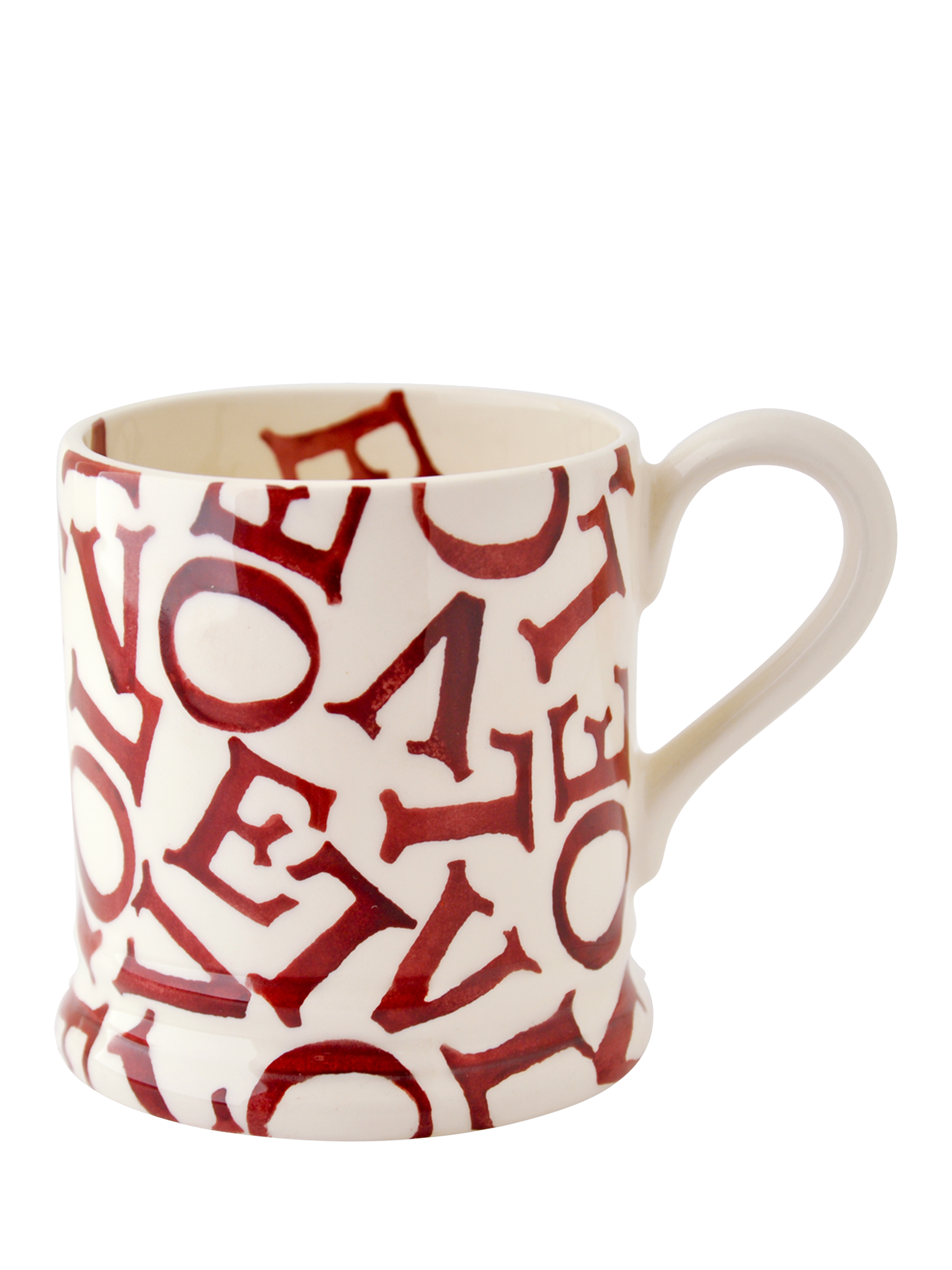 Emma Bridgewater Love Polka Half Pint Earthenware Mug, 300ml, Red
