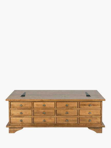 Laura Ashley Garrat 12 Drawer Coffee Table, Honey - view 2, Honey