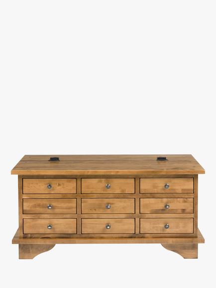 Laura Ashley Garrat 9 Drawer Coffee Table, Honey - view 2, Honey
