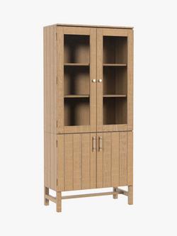 Laura Ashley Braystone 4 Door Glazed Cabinet, Washed Oak, Washed Oak