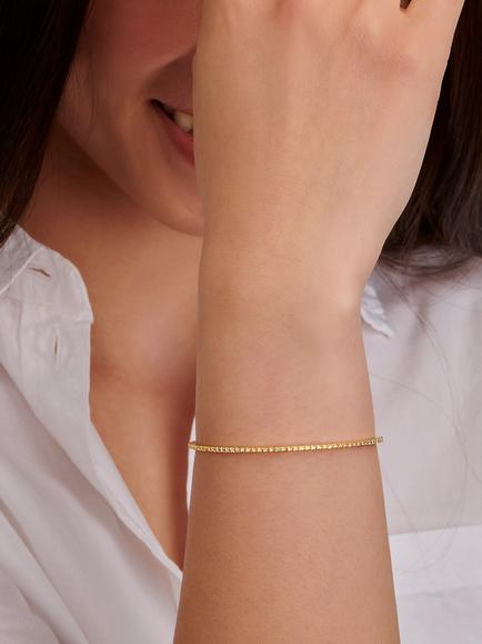 DPT Antwerp Endless Diamond Tennis Bracelet, Gold - view 2, Yellow Gold Plated