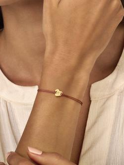 DPT Antwerp Heart Cord Bracelet, Gold/Coral Red - view 2, Gold/Coral Red