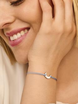 DPT Antwerp Crescent Moon Cord Bracelet, Silver/Blue - view 2, Silver/Blue