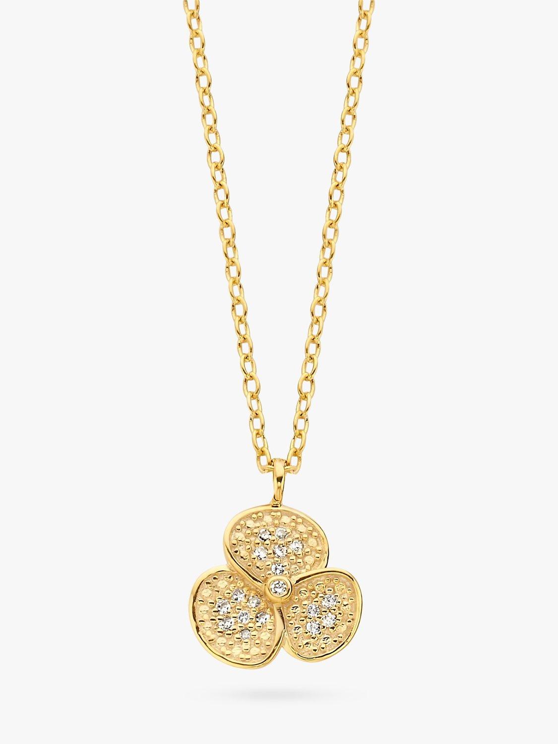 Product image 1 of 2, which shows DPT Antwerp Poppy Pendant Necklace, Gold