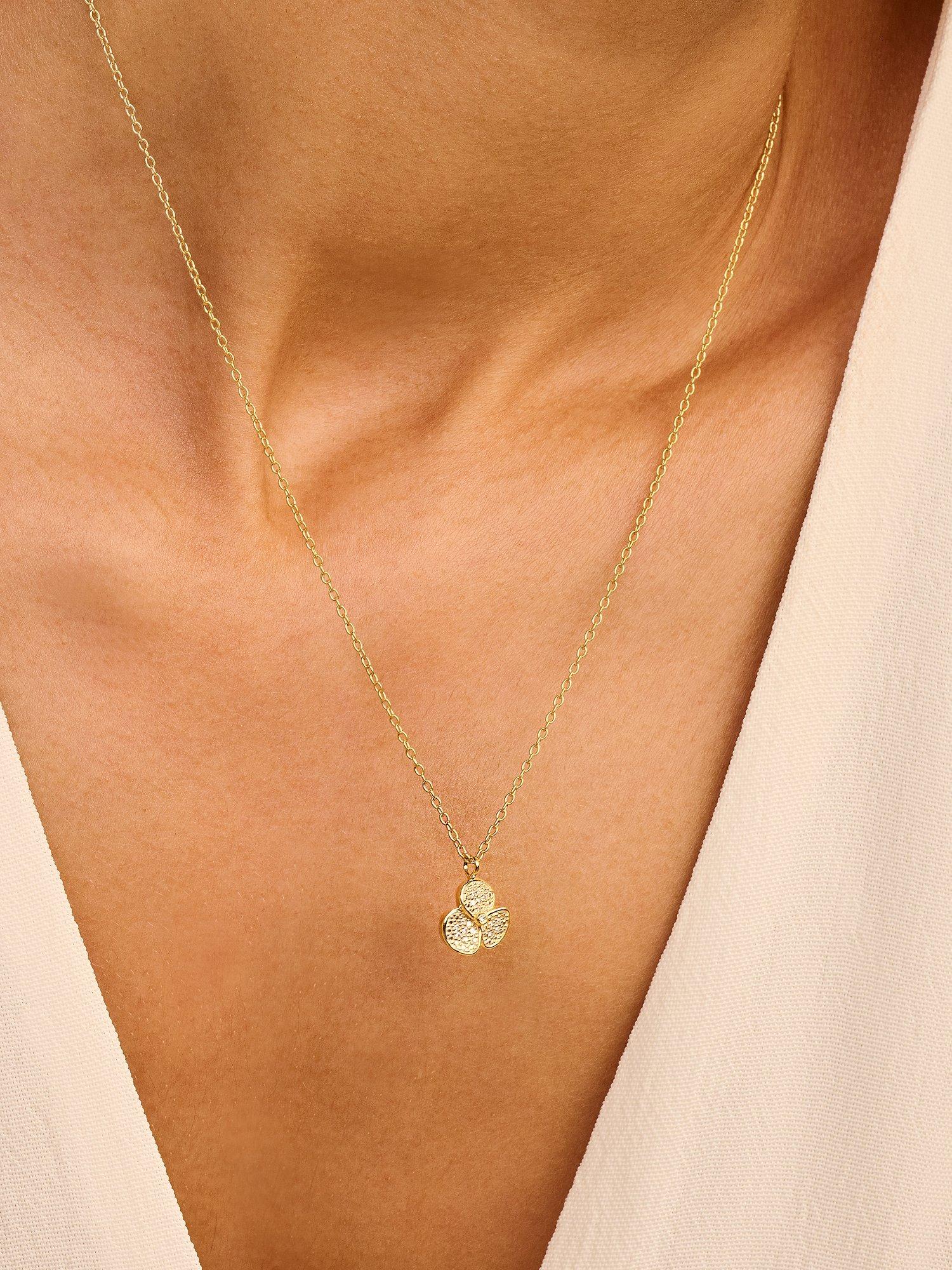 Product image 2 of 2, which shows DPT Antwerp Poppy Pendant Necklace, Gold