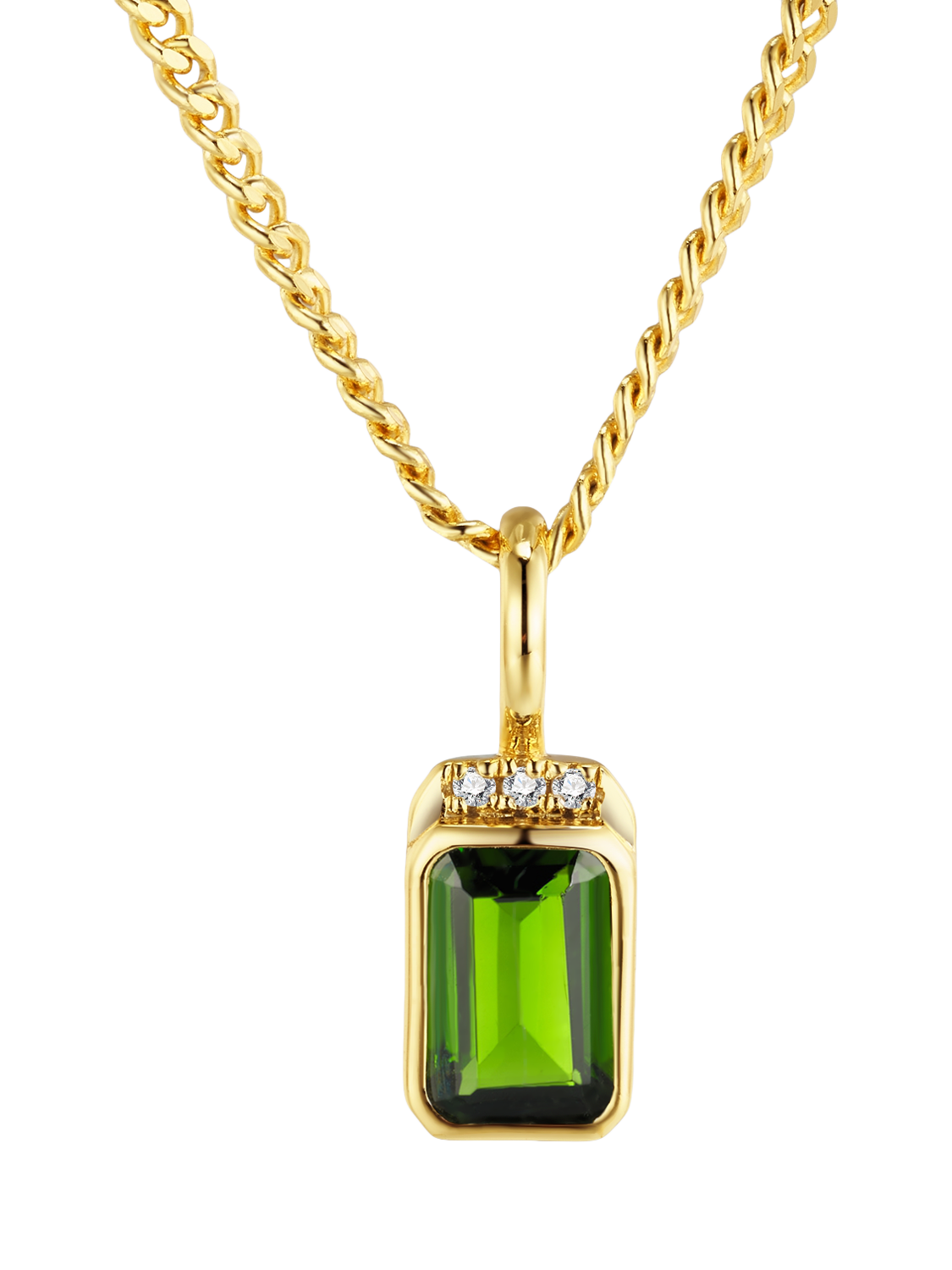 Product image 1 of 4, which shows DPT Antwerp Diopside Pendant Necklace, Gold