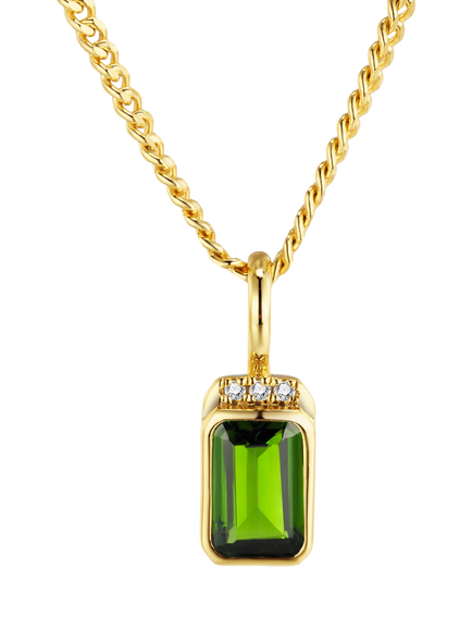 DPT Antwerp Diopside Pendant Necklace, Gold, Gold