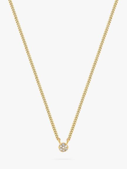 DPT Antwerp First Diamond Circle Pendant Necklace, Gold, Gold