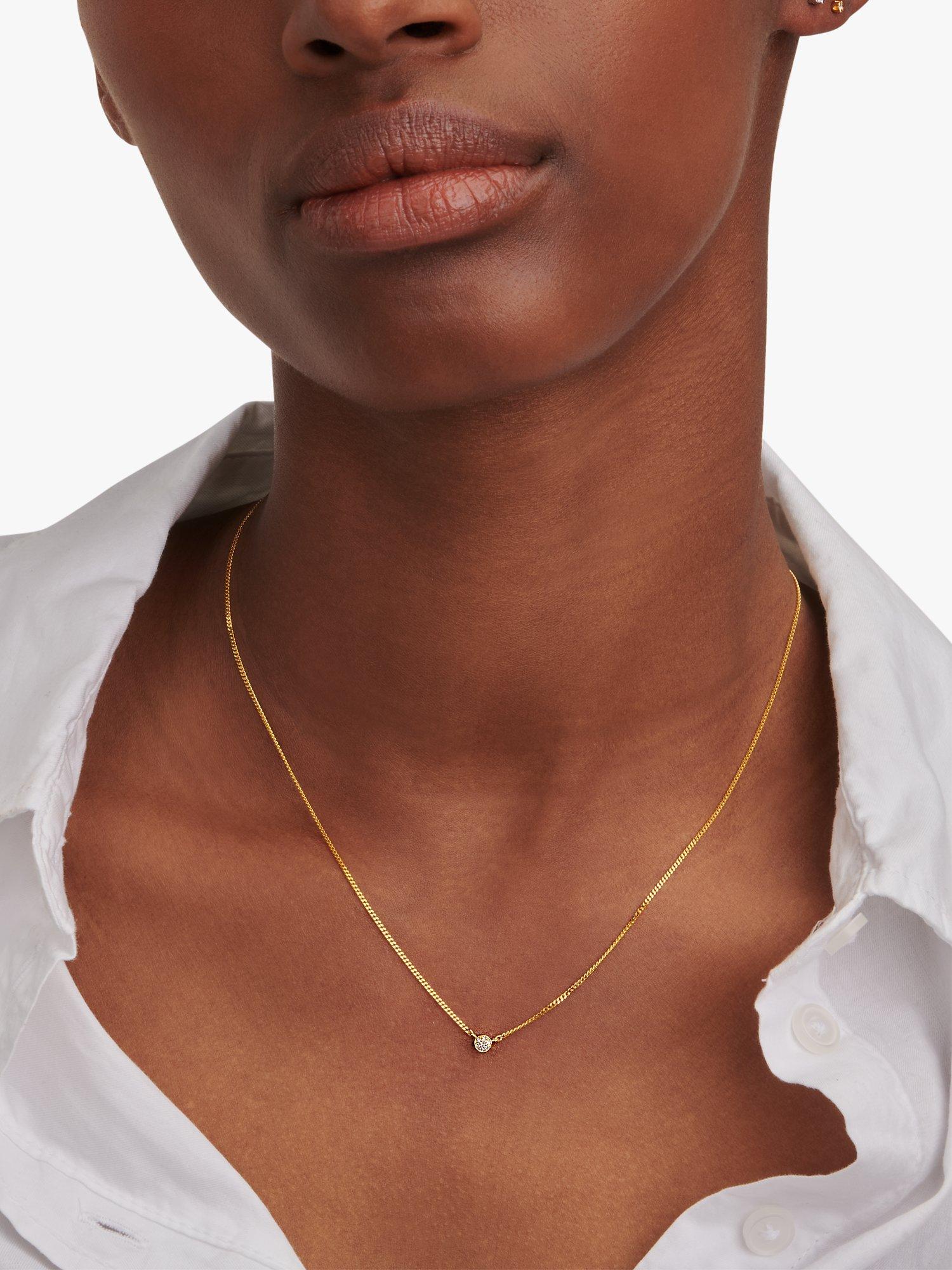 Product image 2 of 2, which shows DPT Antwerp First Diamond Circle Pendant Necklace, Gold