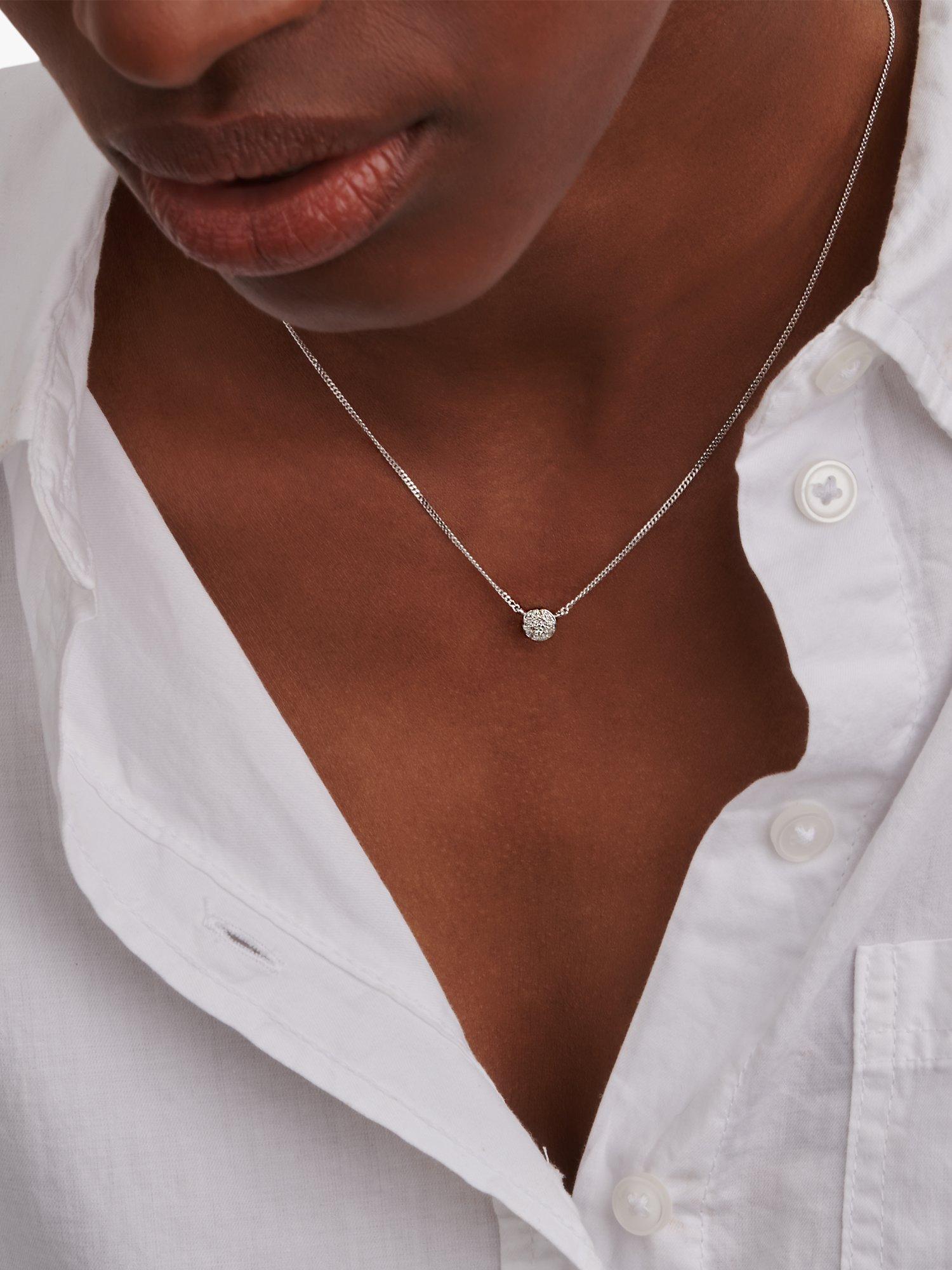 Product image 2 of 2, which shows DPT Antwerp Galaxy Diamond Circle Pendant Necklace, Gold