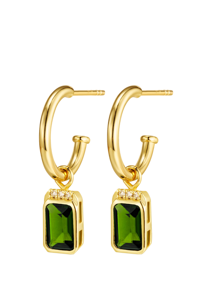 DPT Antwerp Diopside Drop Earrings, Gold, Gold