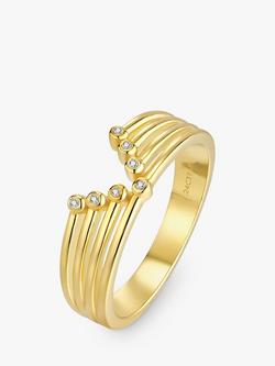 DPT Antwerp V-Shape Layered Ring, Gold, Gold